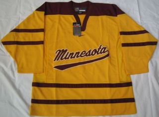 Minnesota Golden Gophers Hockey Jersey Small Gold Sewn