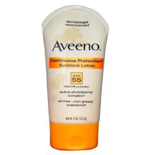  Aveeno Continuous Protection Sunblock Lotion, SPF 55, 4 Ounce Beauty