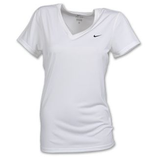 Nike V Neck Legend Dri FIT Womens Tee Shirt White