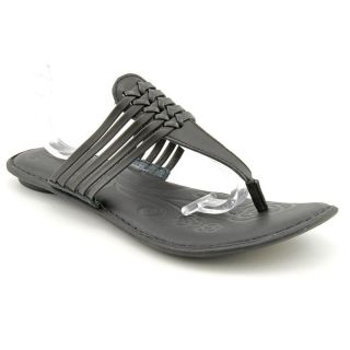 Born Hoda Womens Size 9 Black Open Toe Leather Flip Flops Sandals