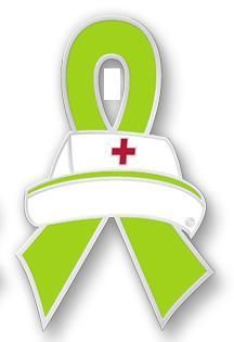 Non Hodgkins Lymphoma Lime Ribbon Nurse Cap Cross Pin