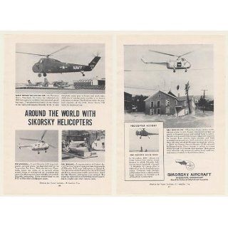 1955 Sikorsky HSS S 55 H 19 Helicopters 2 Page Print Ad