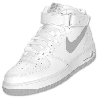 Mens Nike Air Force 1 Mid Casual Shoes White/Wolf