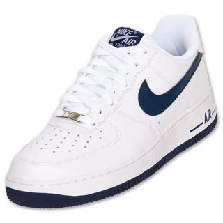 Mens Nike Air Force 1 Low Casual Shoes White/Navy