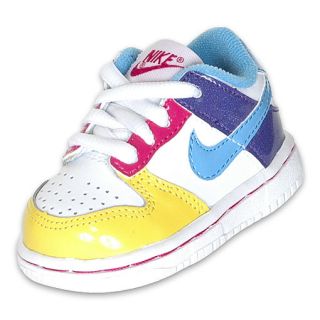 Nike Toddler Dunk Low White/Pro Cyan/Yellow/Vivid