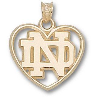 Notre Dame Fighting Irish ND Heart Pendant   10KT Gold