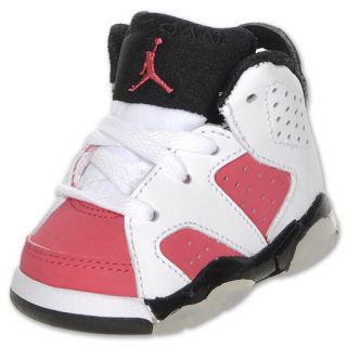 Air Jordan Retro 6 Toddler Shoe White/Coral Rose