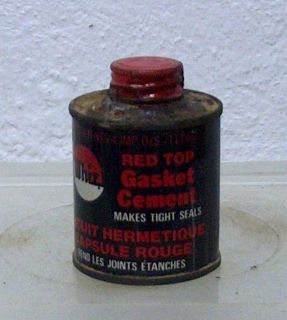 Rare Vintage WHIZ RED TOP car auto gasket cement oil tin can RM