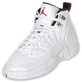Air Jordan Kids Retro 12 Basketball Shoe White