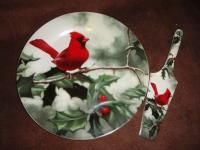 6pc Hautman Brothers Cardinal in Holly China Set