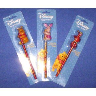 Disney Pooh Pencils with Toppers ~ Set of 3 Toys & Games