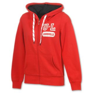 Louisville Cardinals NCAA Star Studded Womens Full Zip Hoodie