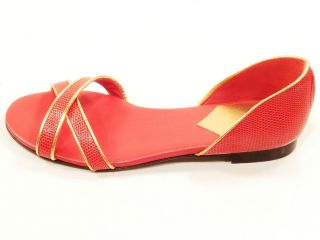 Hollywould Red Tanya 11170 R Strappy Flat Sandals Size 6 Euro 36
