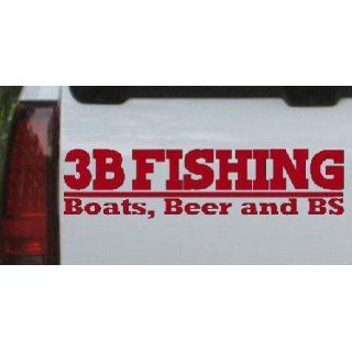 Red 42in X 10.5in    Boats Beer and BS Fishing Decal Hunting And