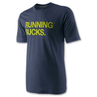 Nike Running Sucks Mens Tee Shirt Midnight Navy
