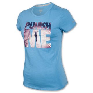 Nike Punish Me Womens Running Tee Blue