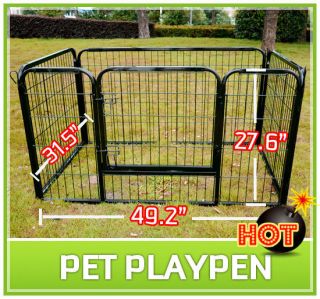  Dog Cat Exercise Pen Playpen Fence Yard Kennel Portable 27 6