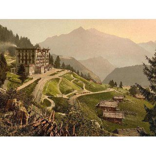 Vintage Travel Poster   Leysin Grand Hotel Nand of Canton