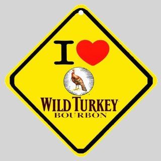 I Love Wild Turkey Bourbon Whisky Logo Car Window Sign