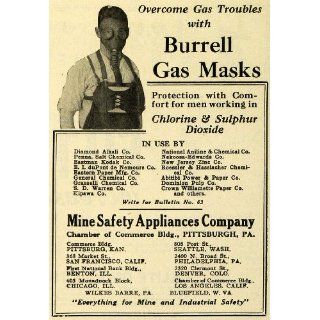 1922 Ad Mine Safety Burrell Gas Mask Vintage Sulphur