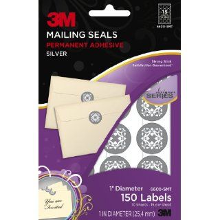 3M Mailing Seal Labels, 1 Inch Diameter, Silver/White, 10