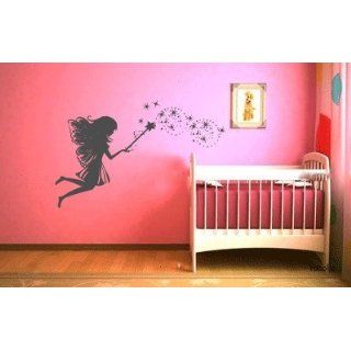 Whimsy Fairy with Magic Wand and Stars Vinyl Wall Decal