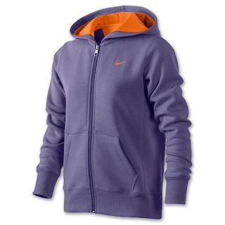 Nike YA76 Kids Full Zip Hoodie Purple Earth/Orange