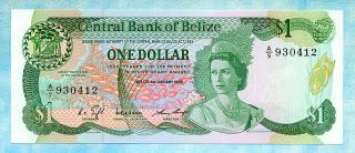 British Honduras Belize 1 Dollar 1986 P46B CU