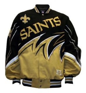 NFL Mens New Orleans Saints Slash Jacket (Black/Old Gold