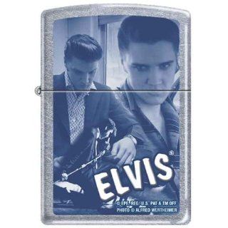 Zippo Custom Lighter   Blue Elvis Presley Collage Music