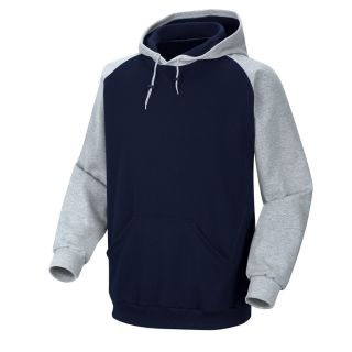 Ililily Double Layer Cotton Hood Sweatshirt Contrast Color Matched