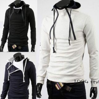 Mens Slim Fit Top Designed Hooded Hoodies Jackets Coats 3Color M L XL