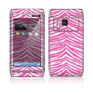 Nokia N8 Skin Decal Sticker  Pink Zebra 