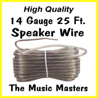 New 25 ft 14 GA Clear Audio Car Home Speaker Wire Cable 25ft 14 Gauge