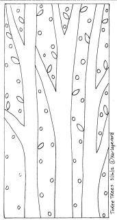 Rug Hook Paper Pattern Three Trees Abstract Folk Art Karla G
