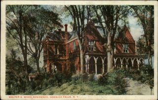 Hoosick Falls NY Walter A Wood Residence c1910 Postcard