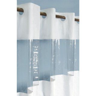  Shower Curtain with Clear Panel   84 x 72   White