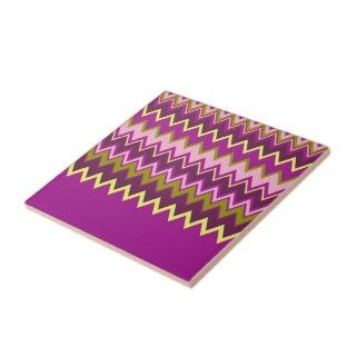 Zig Zag Pattern with Trendy Colors Tile 