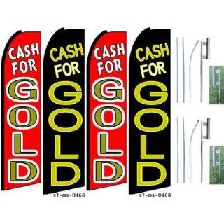 Pack of Two (2) Cash For Gold Feather Sign Complete Kits