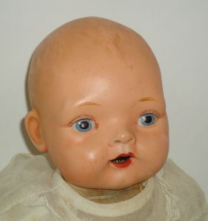 1915 15 Horsman Unmarked Composition Straw Stuffed Baby Doll