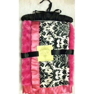 L & K Designs Plush Pink Faux Fur Minky Satin w/ Black