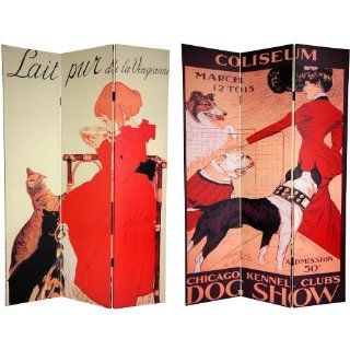 6 ft. Tall Double Sided Dogs and Cats Room Divider Home