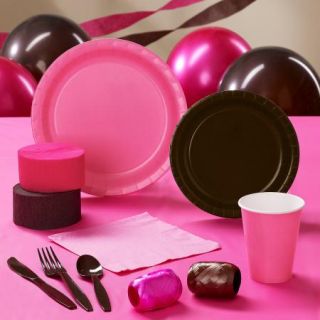 Brown Hot Pink Birthday Party Pack Supply Decorations