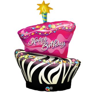  ZEBRA CAKE Birthday Balloon Bouquet Party supplies kit   set Hot Pink