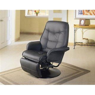 MAN CAVE Black Leatherette Modern Recliner   Great for RVs