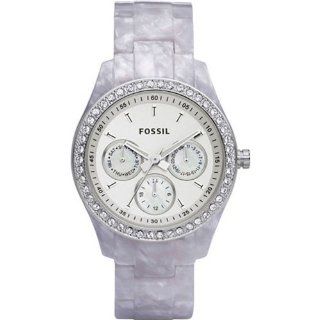Fossil Womens ES2792 Purple Plastic Analog Quartz Watch with White