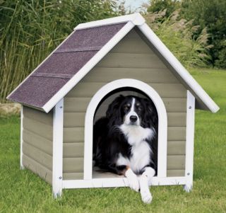  Pitched Roof Wood Dog House Doghouse 31.5x33.25x37 Wooden House