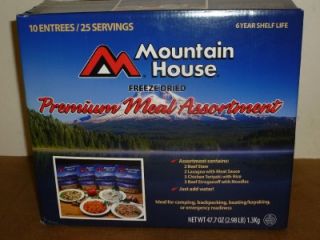  House Premium Meal Assortments Freeze Dried 10 Entrees/25 Servings