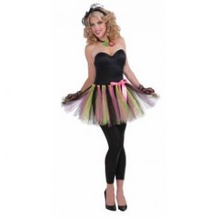 80s Tutu (Black/Green/Pink) Adult Accessory Clothing
