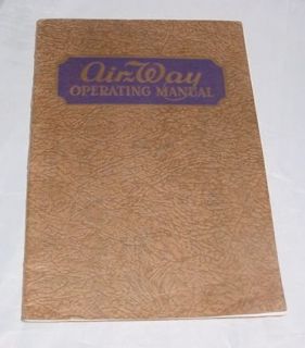 Antique 1931 Air Way Vacume Cleaner Operating Manual